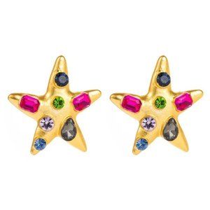 Sea Star Rhinestones Women's Ear Studs in Pink